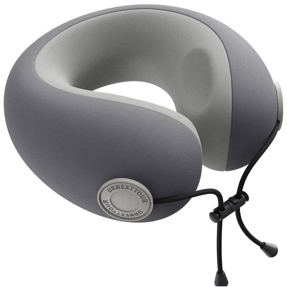 URNEXTTOUR Memory Foam Travel Pillow Grey Ergonomic Neck Support with Bag NEW